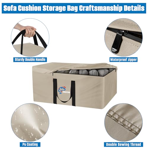 69in Outdoor Cushion Storage Bag (Khaki / 69x29.5x21.6in)