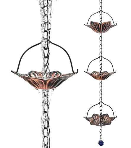 Adjustable Copper Rain Chain for Gutters (Lotus-Shallow)