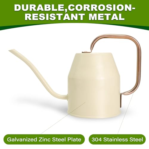 Metal Watering Can with Removable Spout (White / 0.5 Gallon)