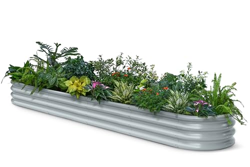 Galvanized Raised Garden Bed 10x2x1 ft (Gray / 10x2x1ft)