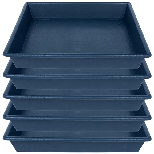 Square Plant Saucer 10 Inch 5 Pack (10"-5Pack / Blue)