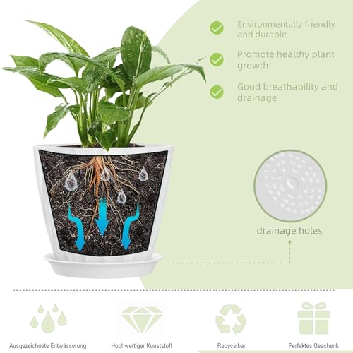 7 Inch Plant Pots 5 Pack (5 Count)