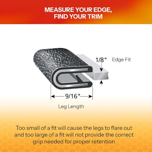 Edge Trim Fits 1 (250 Feet / Fits 1/8" Edge, 9/16” Leg Length, Single Gripping Finger)