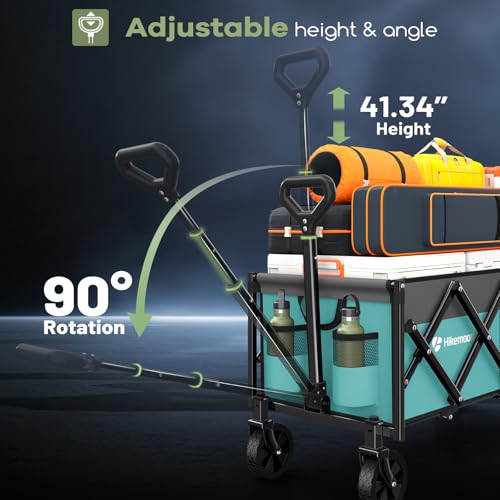 34'' Extra Long Folding Portable Wagon (Turquoise)