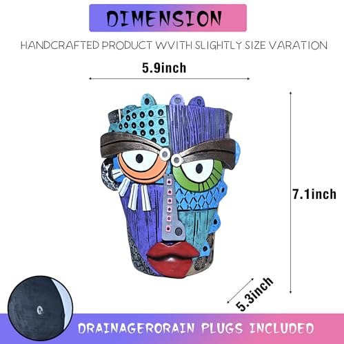 Abstract Face Planter Pots for Indoor Plants & Flowers Deco Gift (Eclectic / Small)