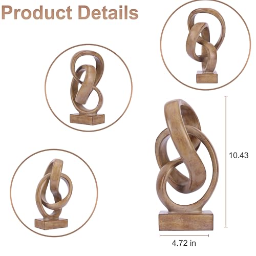 Modern Abstract Knot Sculpture (Wood Color)