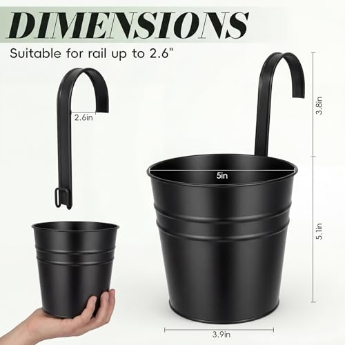 Hanging Flower Pots (Black(5in))