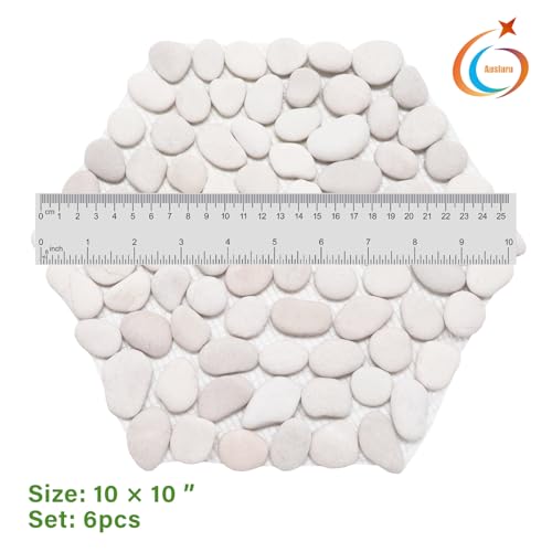 10in River Rock Stepping Stones Set (Rhombus / White)