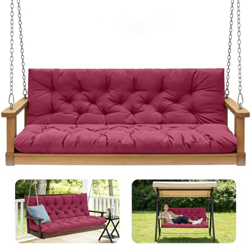 Porch Swing Cushions (Wine Red / 47x 40 inches)