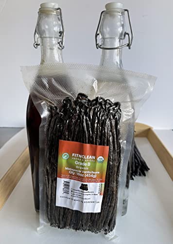 1 Lb Organic Madagascar Vanilla Beans Grade B. Certified USDA Organic 6" (16 Ounce (Pack of 1))