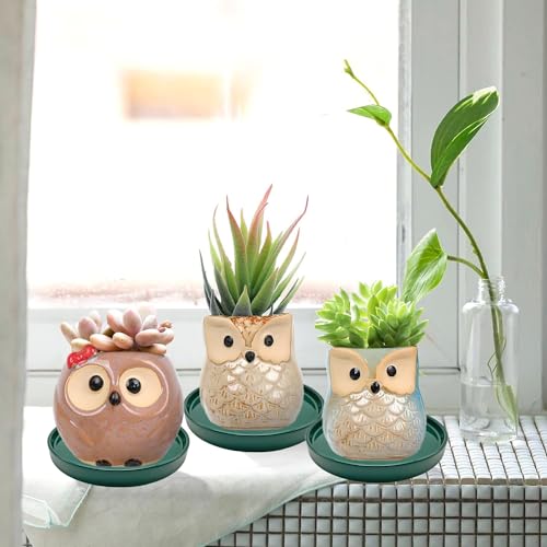 Ceramic Plant Saucer Tray 2 Pcs 6.4 Inch Green