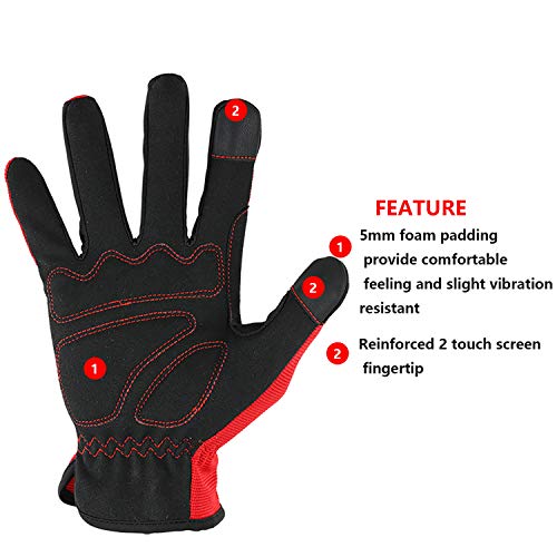 High Performance 12 Pairs Pack Work Gloves for Men Multicolor XXL (Multicolor (12 Pairs) / XX-Large)