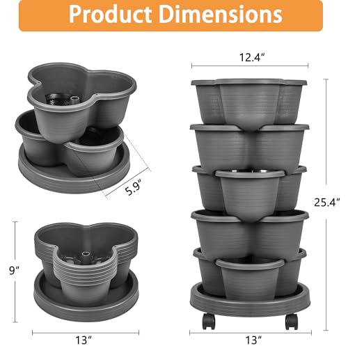 5 Tier Vertical Garden Planter (Dark Gray / 5 Tier)