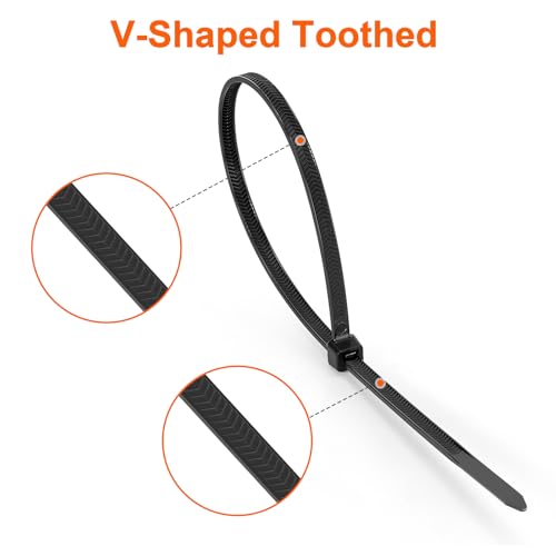 Zip Ties Assorted Size (8+12+14 Inch V Shaped 1000Pack（100 Lbs）)