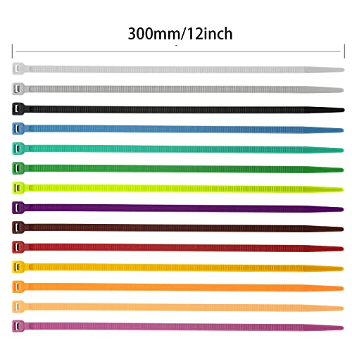 100PCS Cable Zip Ties Heavy Duty (12 inch / Dark Blue)