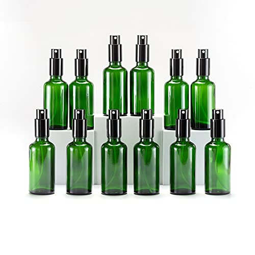 Green Glass Spray Bottles 2oz (12 Count)