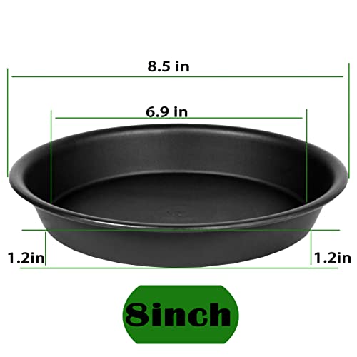 2 Pack of 8 inch Plant Saucer Clear (8" (2 pack) / Black)