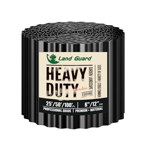 Corrugated Garden Edging Border (Glossy Black / 6 Inch×50 Ft)