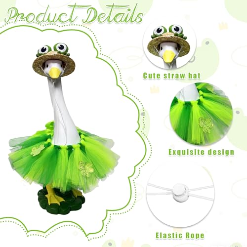 Porch Goose Statue (frog hat goose)