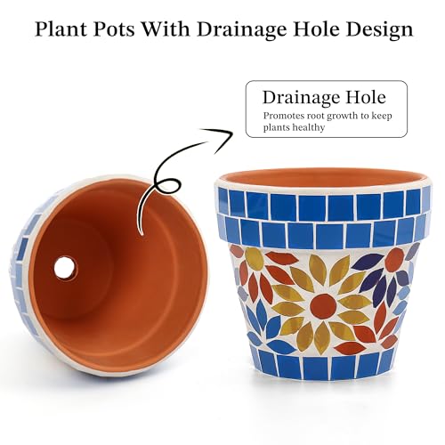 Mosaic Flower Pot (Blue$yellow)