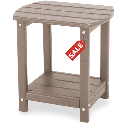 Adirondack Square Outdoor Side Table (Teak / a:Oval 2-Tier)