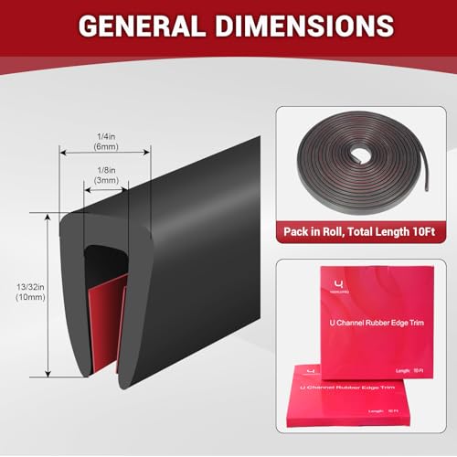 Rubber Edge Trim (Fit 1/8" - L10' / Black)