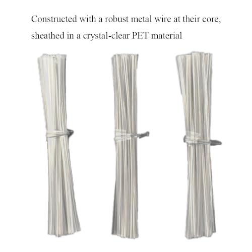 300Pcs 8inches Cear Metal Twist Ties Bread Candy Coffee Bag Ties Plant Garden Twist Ties for Cellophane Treat Bags Gift Wraping Bags Plastic Bags Halloween Party Cake Present Art Crafts (300 Count)