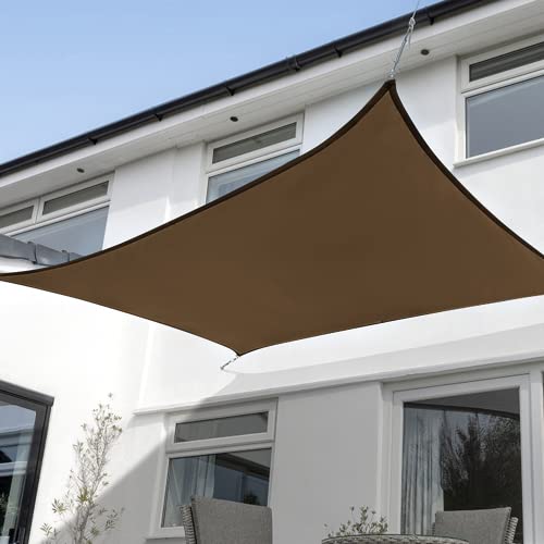 7'x13' Sun Shade Sail Brown Curved Rectangle Customizable (Brown / 7'X13' custom)