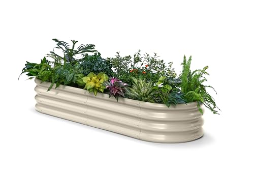 Galvanized Raised Garden Bed 6x2x1 ft (Beige / 6x2x1ft)