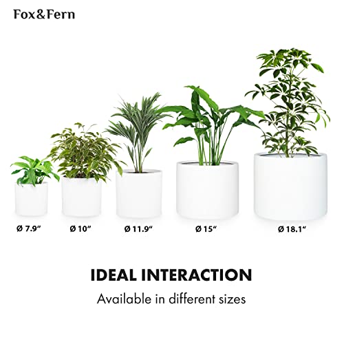 Large Planter for Indoor or Outdoor (Matte White / Set of 2: 12/14.6 Inch)