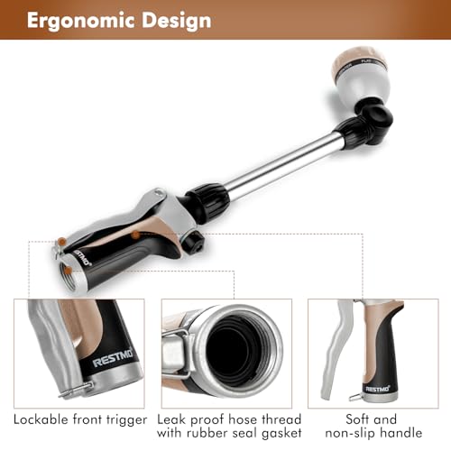Heavy Duty Metal Hose Wand (Gold / 16 inch - 180° Swivel)
