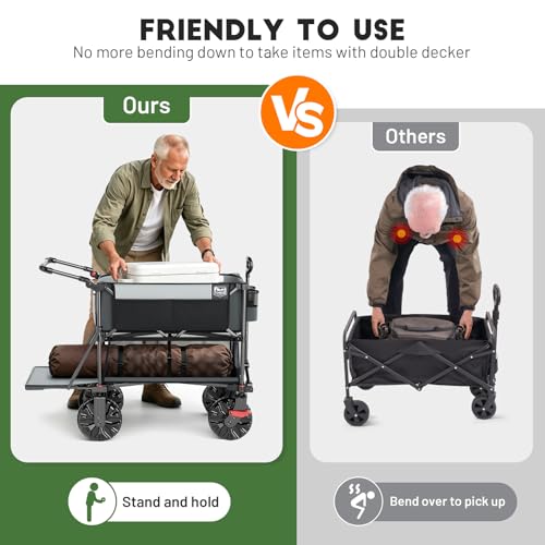Push & Pull Double Decker Wagon (Gray / With Push Handle)