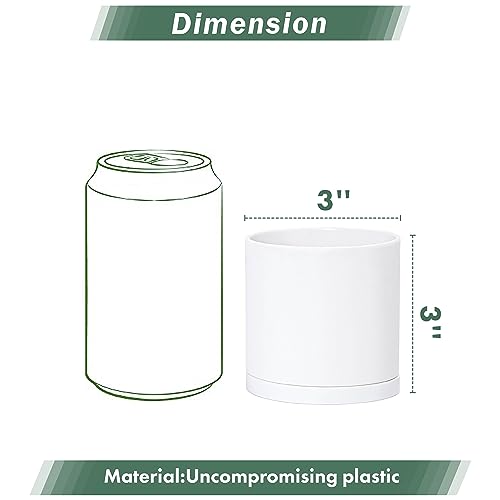 12 Pack Mini White Plastic Planters with Saucers (3")