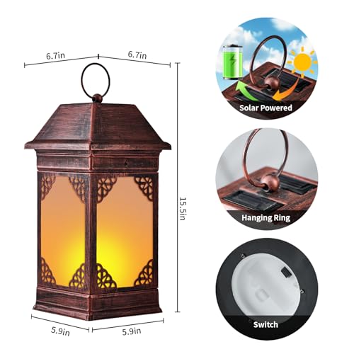 15.5" Solar Lanterns Outdoor Waterproof