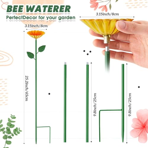 1 Pcs Metal Bee Watering Station (Yellow)