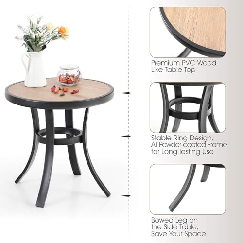 2 PCS Outdoor Round Side Table (19"x19" Round(2PCS))
