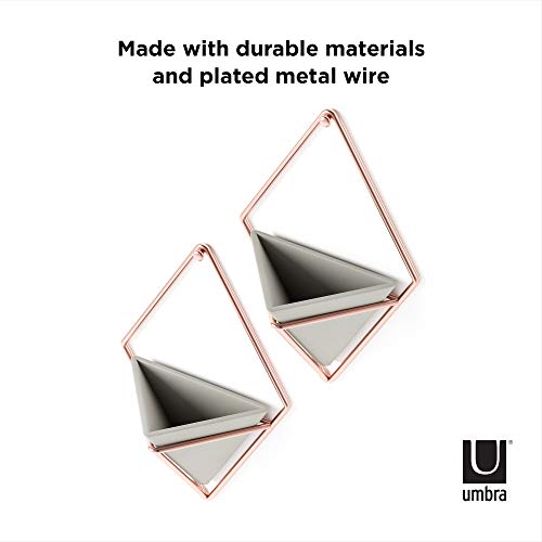 Trigg Hanging Planter Vase Wall Decor (Grey/Copper / Small)