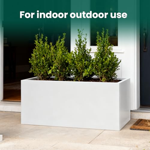Metal Rectangular Planter 36" L x 15" W x 15" H (White / 36" L x 15" W x 15" H)