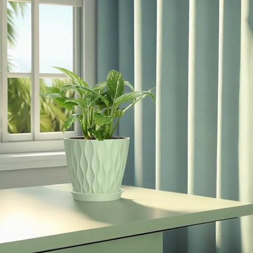 6 Inch Plant Pots (Green / 6inch)