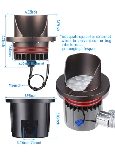 6 Pack Dia.4 Inch 3000K Well Lights Shielded Top Oil Rubbed Bronze (Oil-Rubbed Bronze)