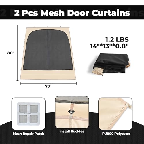 2 Pcs Mesh Door Curtains