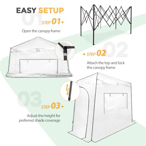 9x4 Easy Setup Pop Up Greenhouse (Clear/White / 9x4)