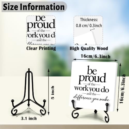 Motivational Quote for Home Office Book Shelf Table Decor 6.3x6.3 Inch 06 (Multicolor 1705 / Wooden sign with iron frame（6.3 x 6.3 inches）)