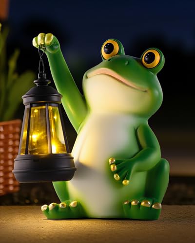 Solar Frog Garden Statue Light (Frog)