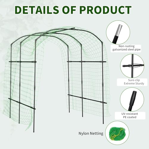 87''H x 75''L Garden Arch Trellis (75'' L x 71'' W x 87'' H/Black)