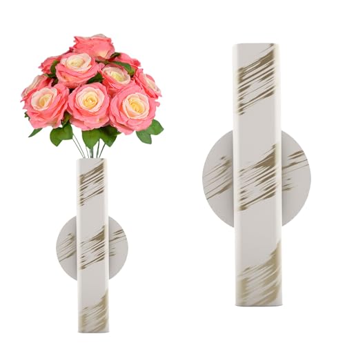 Self Adhesive Wall Vase Metal Tube Decoration Holder Used to Display Dried Flower