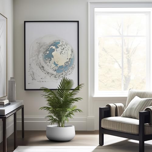 Accent Round Bowl White Concrete Planter 16" Dia (Pure White / 15.7"w)