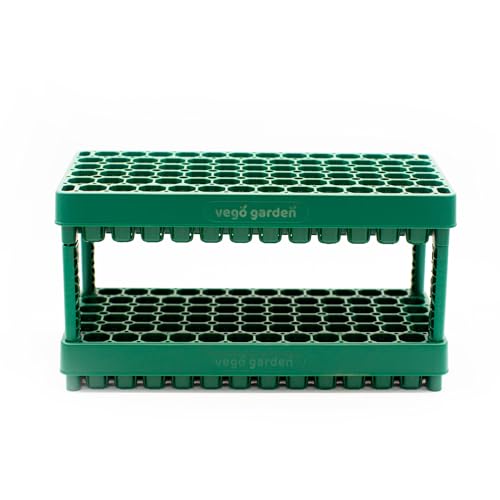 2 Set 76 Cells Seed Starter 10" x 20" Tray Stackable Seedling Starting Germination Trays for Plants Planting Vegetables Herbs Flowers (2 Pack / 76 Cells Stackable Tray)