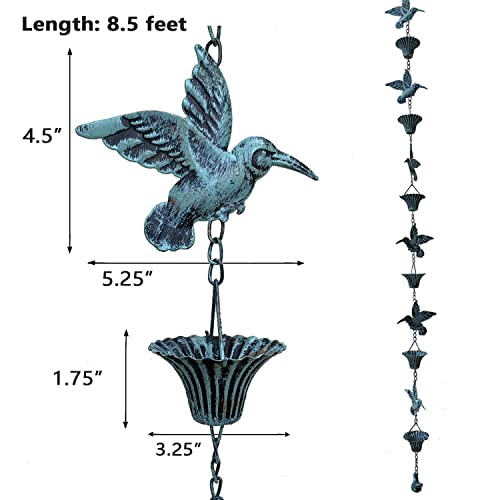 Rain Chain 8.5FT (Blue Bird)