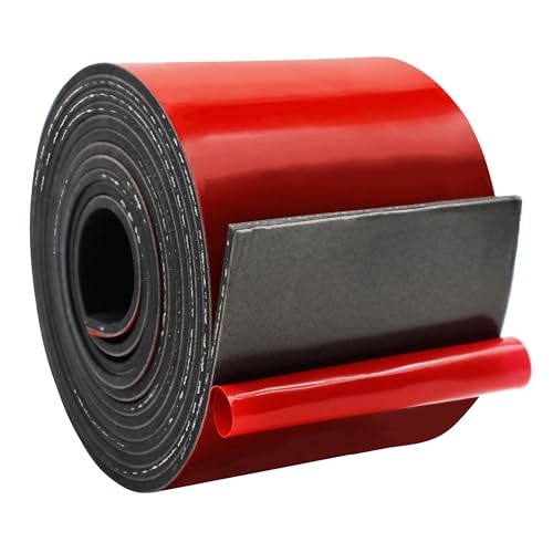Adhesive Reinforced Solid Rubber Sheets (4" X 110" / .125" thick(Adhesive）)